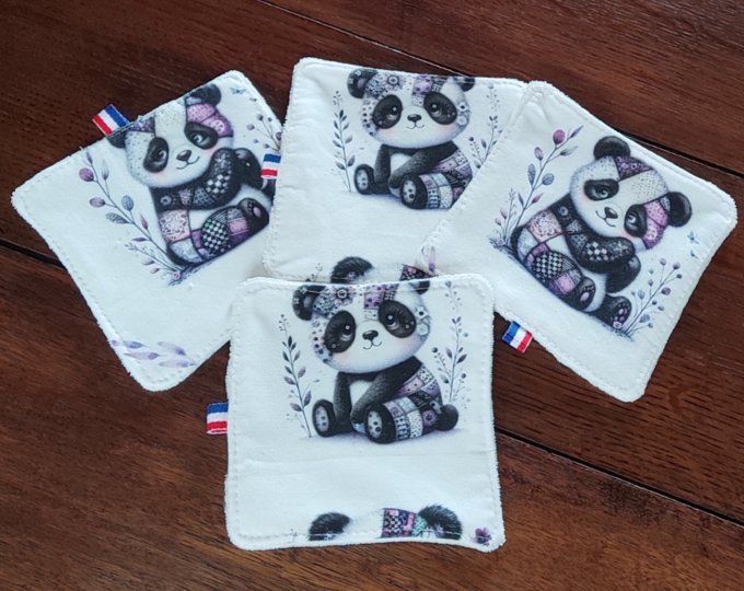Lot de 4 Lingettes Panda