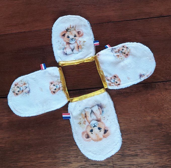 Lot de 4 Débarbouillettes Lionceau