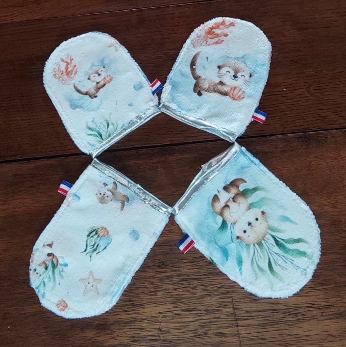 Lot de 4 Débarbouillettes Loutre