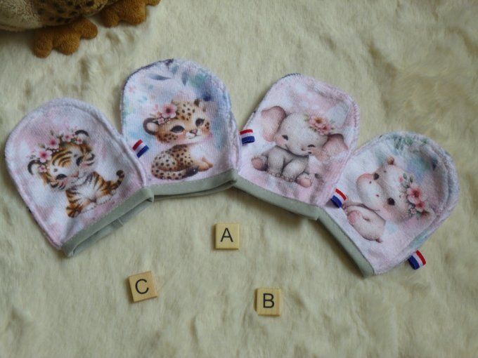 gant de toilette " Animaux de la jungle"